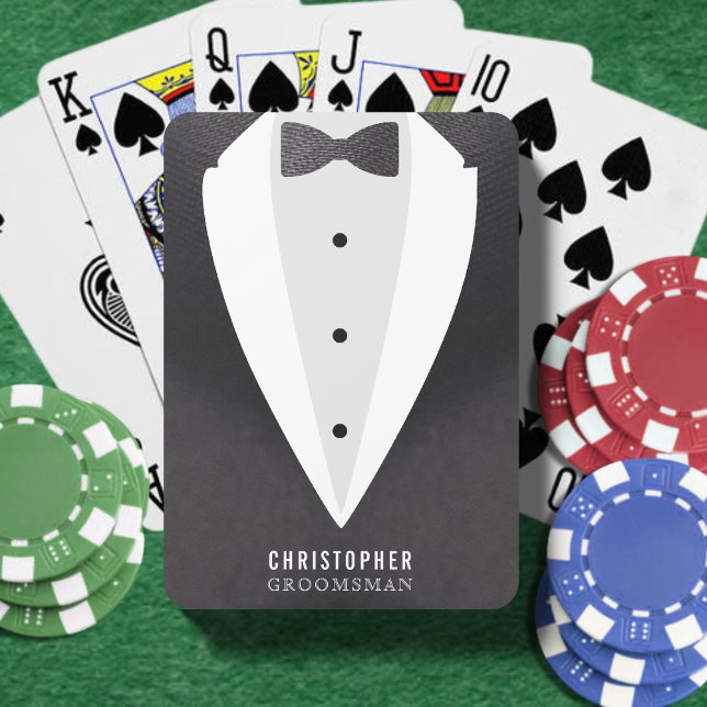 Bröllopsgåva för bestman kostym casinokort (Groomsman Suit Wedding Favor Poker Cards
)