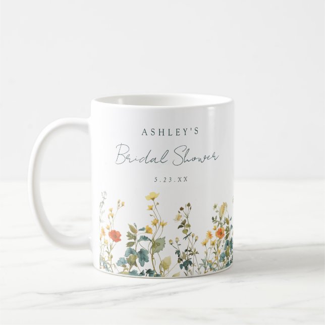Bröllopsgåva för vildblommabukett kaffemugg (Vänster)