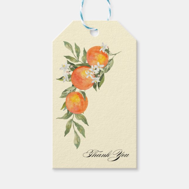 Bröllopsgåva i orange tema - presentkort presentetikett (Framsidan)