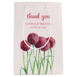 Bröllopsgåva Lila Rosa Allium Blommig Akvarell