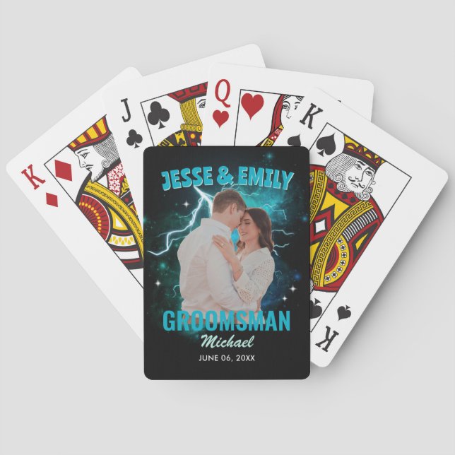 Bröllopsgåva med anpassad bild Retro Bootleg Y2K Casinokort (Baksidan)