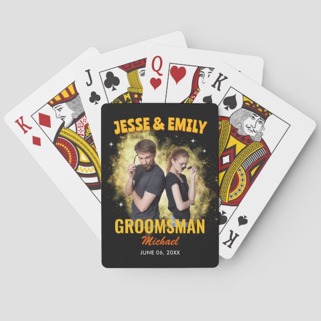Bröllopsgåva med anpassad bild Vintage Bootleg Casinokort (Baksidan)