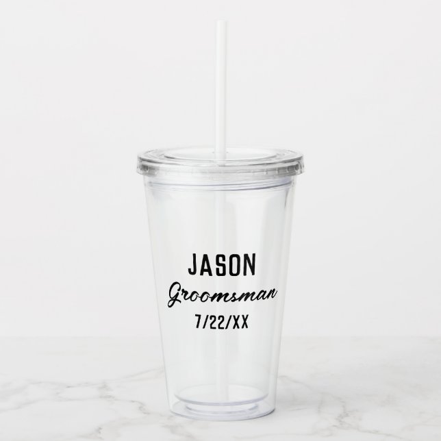 Bröllopsgåva med anpassad text för brudtärna take away mugg (Framsida)