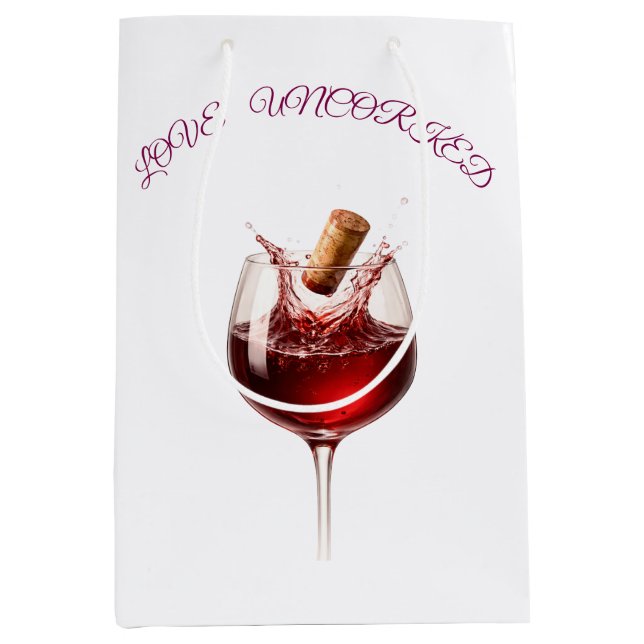 Bröllopsgåva med elegant vinstänk - Love Uncorked (Framsidan)