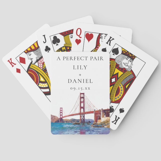 Bröllopsgåva San Francisco perfekt par Casinokort (Baksidan)
