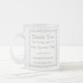 Bröllopsgåva till gäster frostad glasmugg