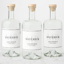 Bröllopsgåvor till brudgummen - Bröllopspresenter Spritflaskor Etikett