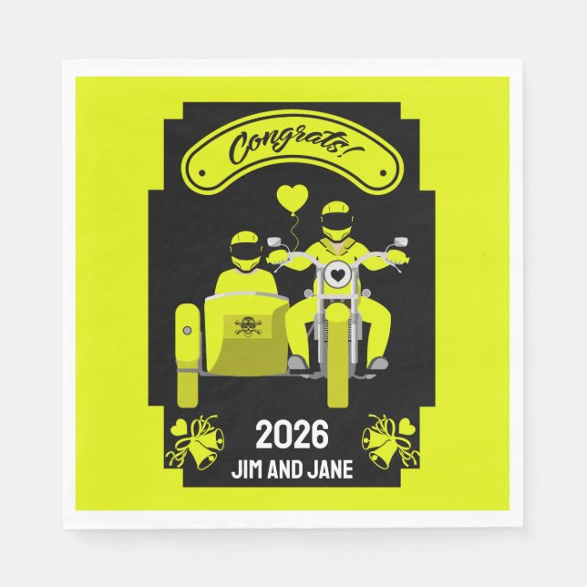 Bröllopsgåvor till ett par pappersservett (Framsidan)