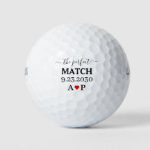 Bröllopsgolfbollar Perfekt Match Monogram