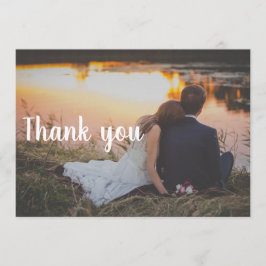Bröllopsgratulationskort - Par vid vattnet Tack Kort