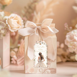 Bröllopsgraven Floral Bridal Shower Favor Presentetikett