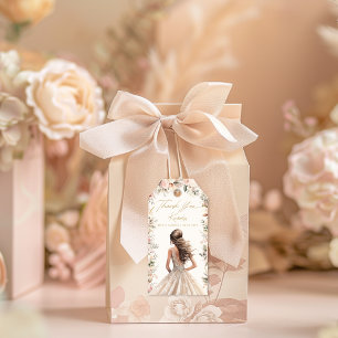 Bröllopsgraven Floral Bridal Shower Favor Presentetikett