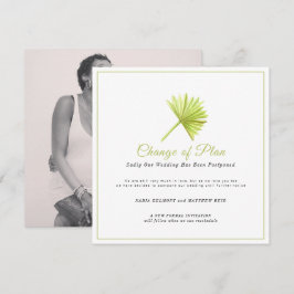 Bröllopshändelse ändring av plan försenad palmlöv spara datumet