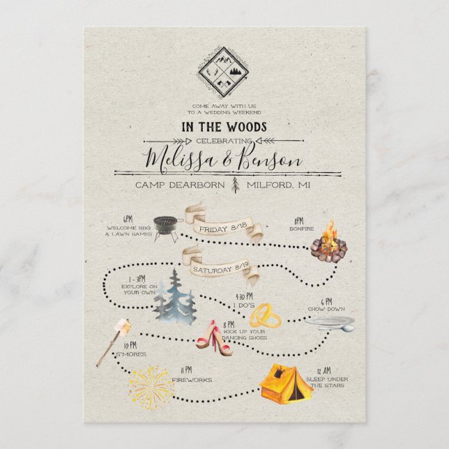 Bröllopshelg i Skogen Resplanekort Program (Framsida)