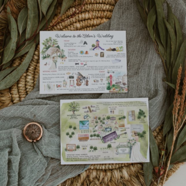 Bröllopshelgens resplan | Gathering Oaks Waco Inbjudningar (Skapare uppladdad)