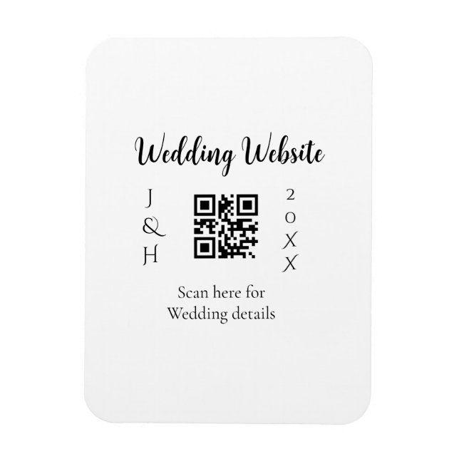 BRÖLLOPSHEMSIDA SCAN QR PARETS NAMN ÅR ENKEL MI MAGNET (Vertikal)