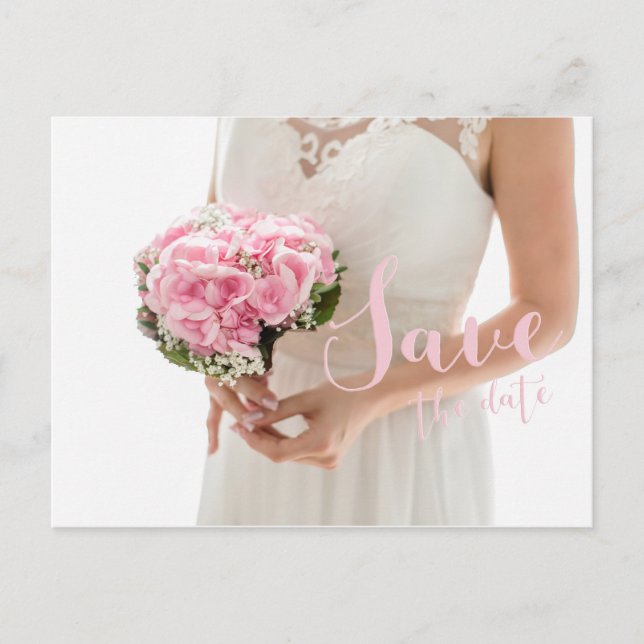 Bröllopshjälp Vit Bröllop Spara Datum Inbjudan (Framsida)