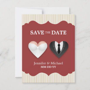 Bröllopshjärtan - Roligt Save the Date-inbjudan Spara Datumet