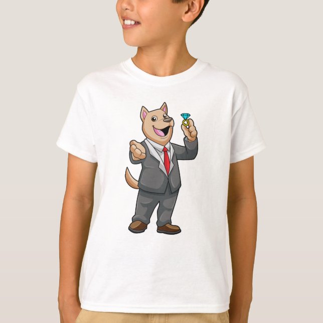 Bröllopshund Brudgumme Bröllopsring T Shirt (Framsida)