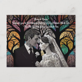 Bröllopsideer och presenter meddelande vykort