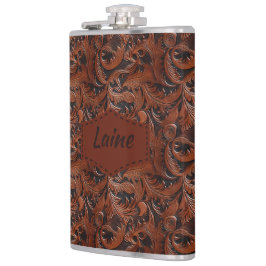 Bröllopsimitation av präglat läderutseende fickplunta