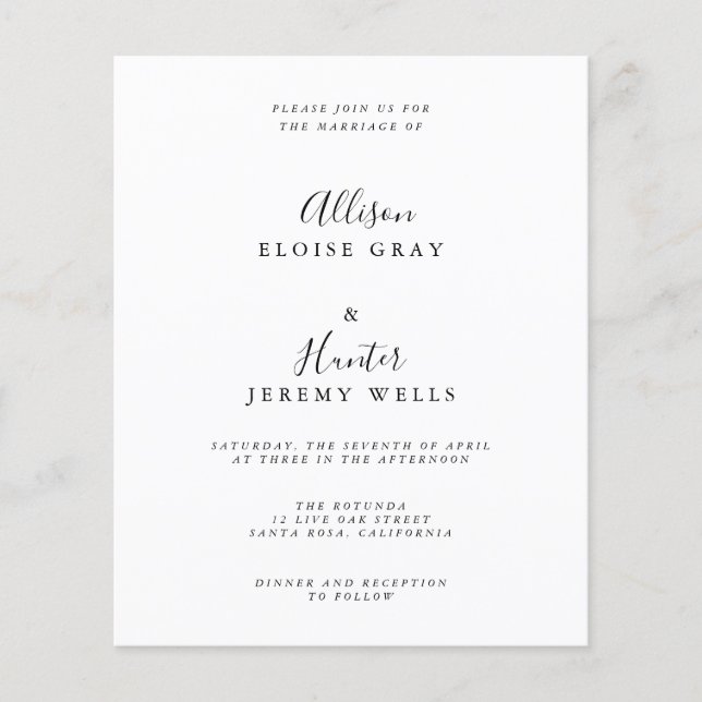 Bröllopsinbjudan (Framsida)