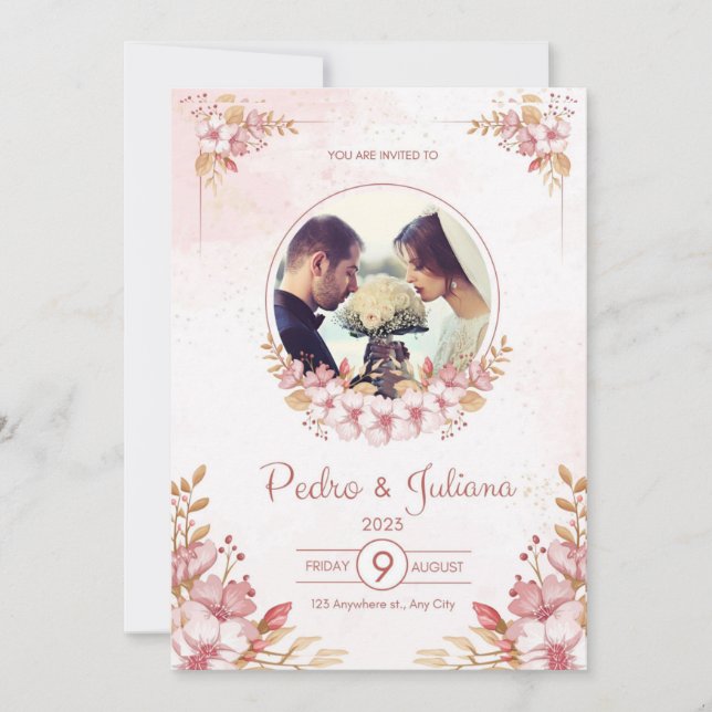 bröllopsinbjudan 2024 inbjudningar (Framsida)