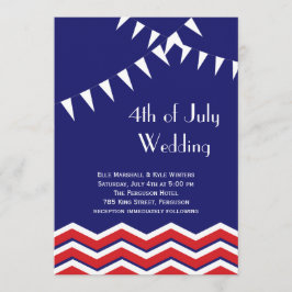 Bröllopsinbjudan 4 juli - Chevrons & Flaggor Inbjudningar