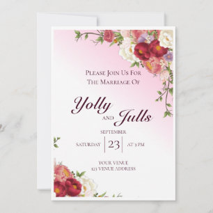 Bröllopsinbjudan 5 tum x 7 tum kort