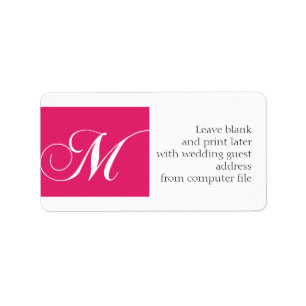 Bröllopsinbjudan Adressetiketter Rosa Monogram M