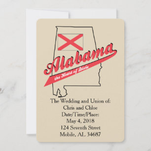 Bröllopsinbjudan Alabama Heart of Dixie Inbjudningar