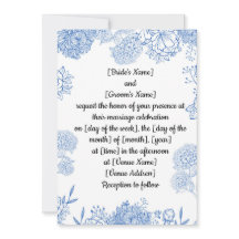 Bröllopsinbjudan anpassade fram och tillbaka