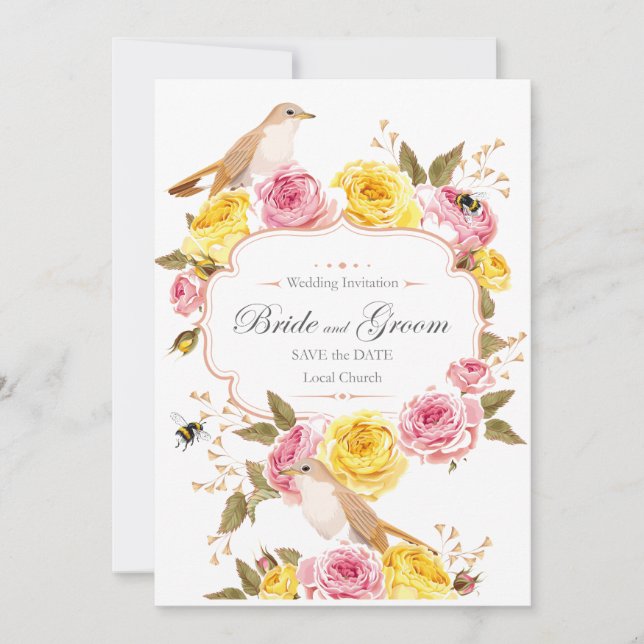 Bröllopsinbjudan årsdagskort  inbjudningar (Framsida)