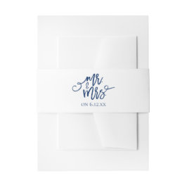 Bröllopsinbjudan/Belly Band | Blå flotta Band För Inbjudningskort