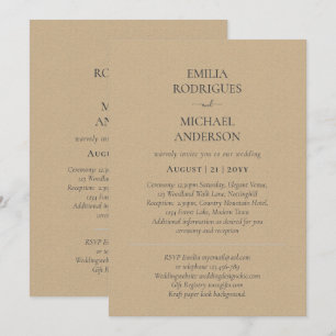 Bröllopsinbjudan BILINGUAL Nuestra Boda Inbjudningar