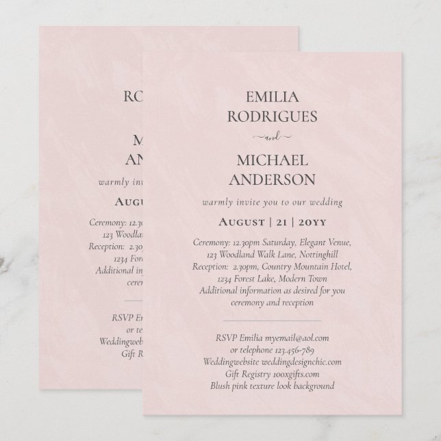 Bröllopsinbjudan BILINGUAL Nuestra Boda Inbjudningar (Fram/baksida)