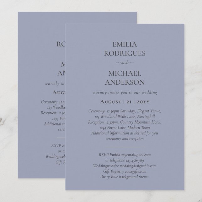 Bröllopsinbjudan BILINGUAL Nuestra Boda Inbjudningar (Fram/baksida)