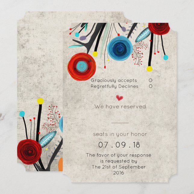 Bröllopsinbjudan Biljett formgivning Inbjudningar (Fram/baksida)