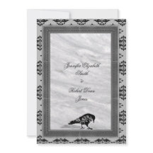 Bröllopsinbjudan Black Raven Gothic Ram