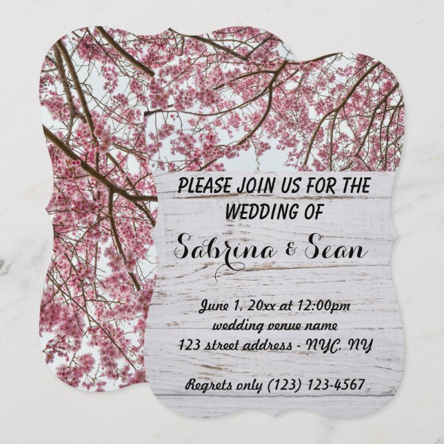 Bröllopsinbjudan Blandad Halv och Halv Design Inbjudningar (Fram/baksida)