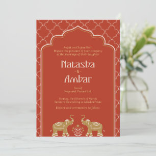 Bröllopsinbjudan blandad med indisk tradition inbjudningar