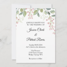Bröllopsinbjudan blommande pastell