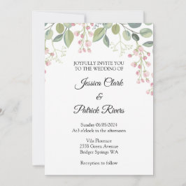 Bröllopsinbjudan blommande pastell inbjudningar