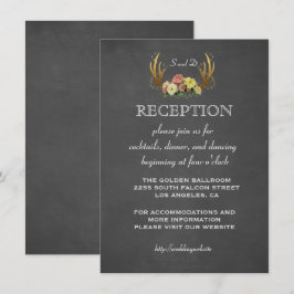 Bröllopsinbjudan | Blommiga horn kap RECEPTION Inbjudningar