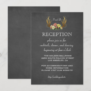 Bröllopsinbjudan Blommiga horn kap RECEPTION Inbjudningar