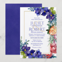 Bröllopsinbjudan | Blommigt för snabbvattenfärg