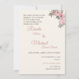 Bröllopsinbjudan Blush Floral Inbjudningar