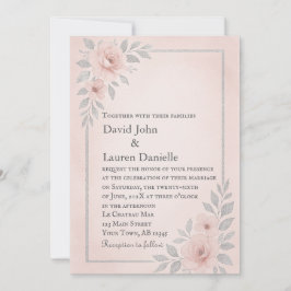 Bröllopsinbjudan Blushing Vows Foto Inbjudningar