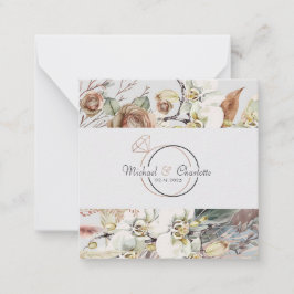 Bröllopsinbjudan Boho Stil Anteckningskort