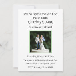 Bröllopsinbjudan Bride Groom Cake Topper Quirky Inbjudningar